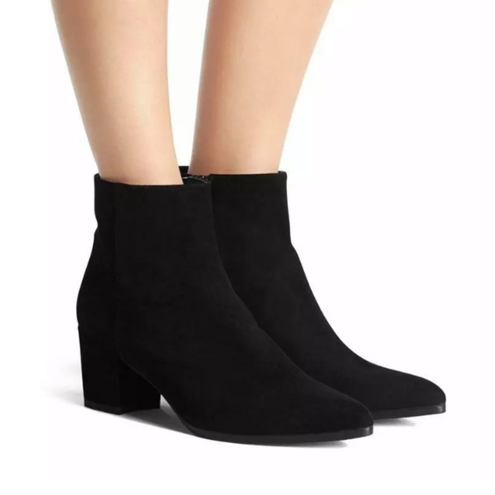Stuart Weitzman Zepher Suede Ankle Bootie Boots - Picture 3 of 14